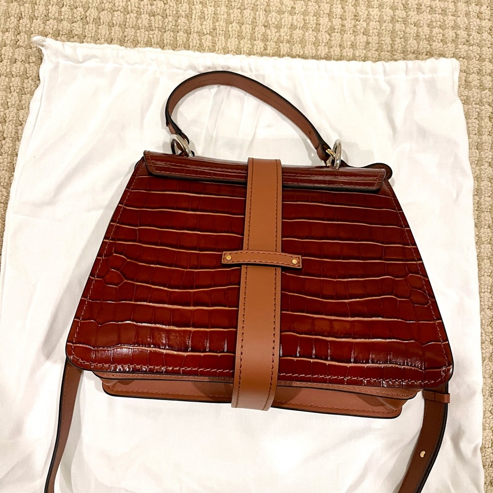 NWT Chloe Aby Day Bag MEDIUM Croc Sepia - Picture 5 of 8